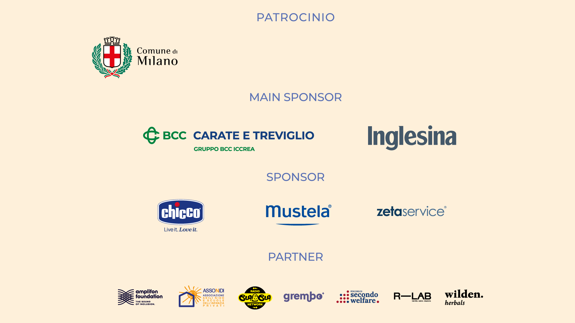 Sponsor, Partner e Media partner del Festival